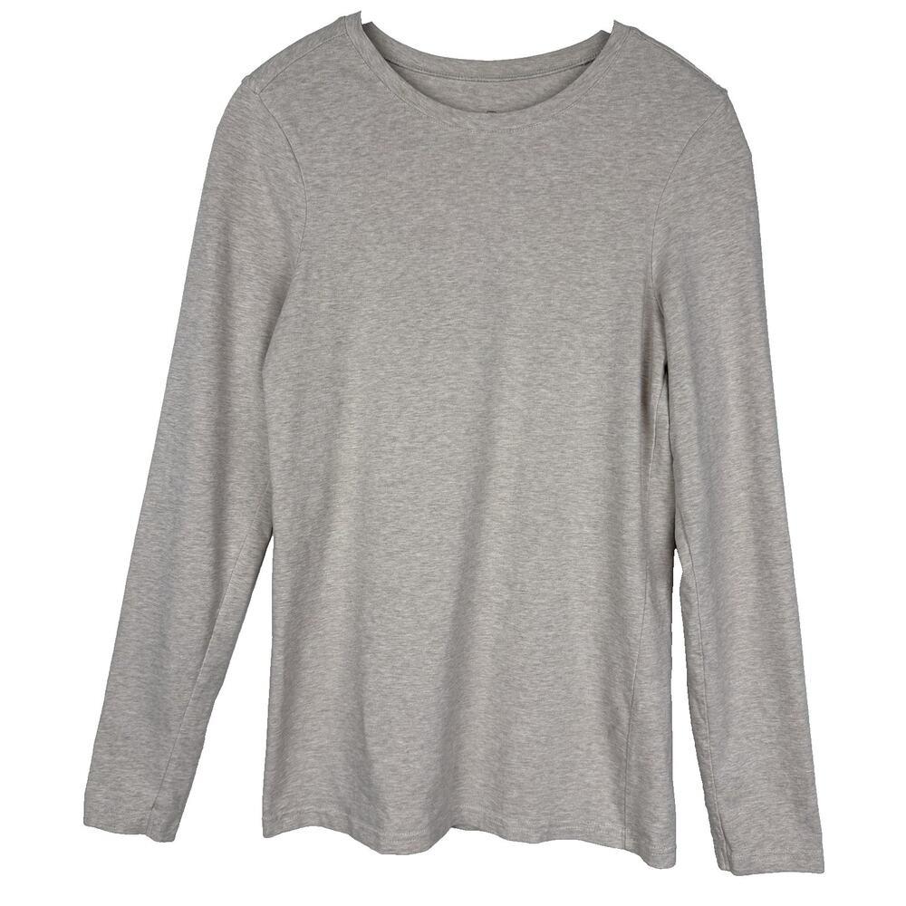Pact Organic Cotton Long Sleeve Crewneck T-Shirt Women's M Beige Base Layer Soft
